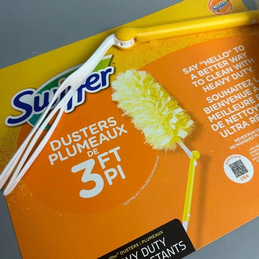Swiffer Dusters Heavy Duty 3ft Extendable Handle with Refills Yellow White